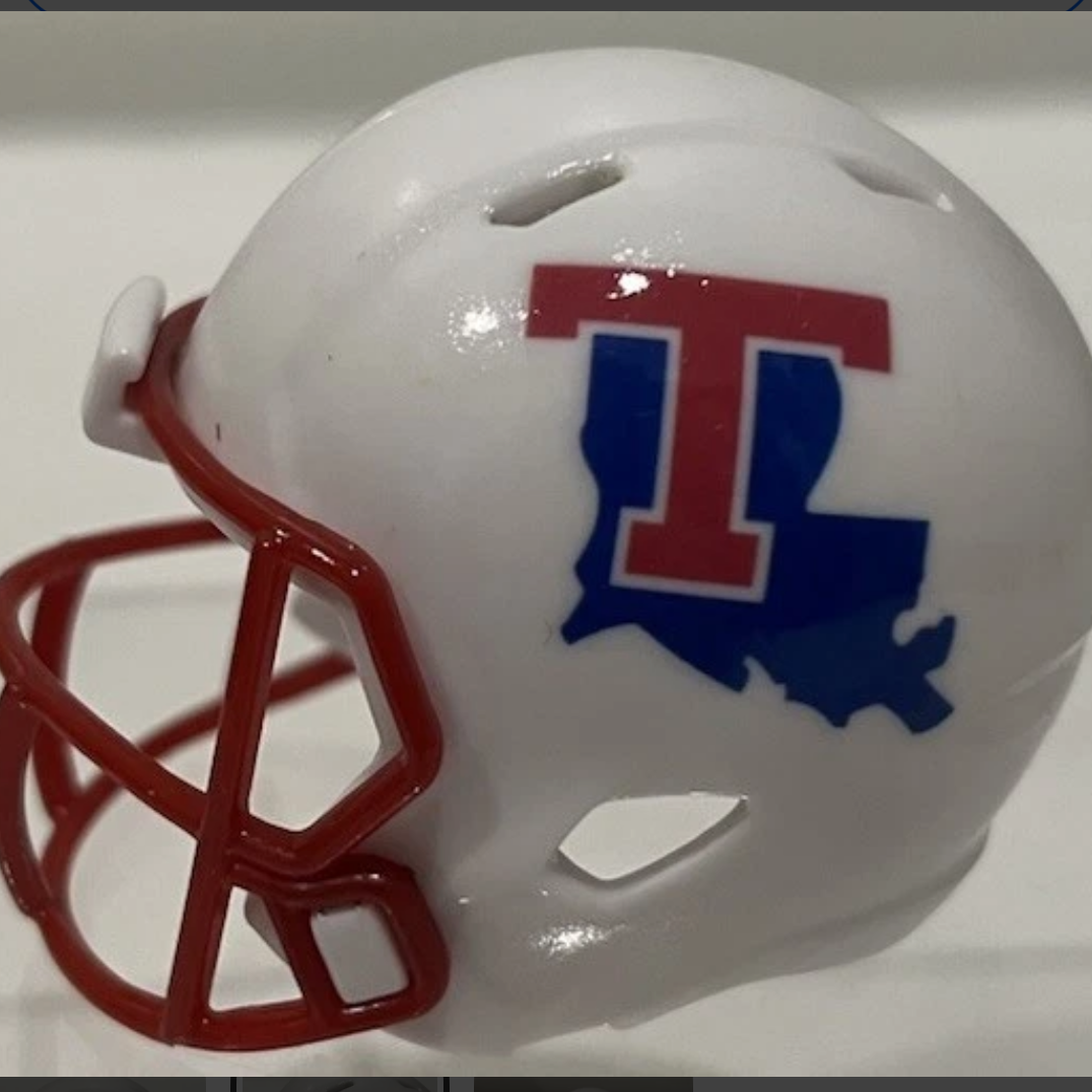 Custom Louisiana Tech Bulldogs Pocket Pro Helmet White Sun Belt