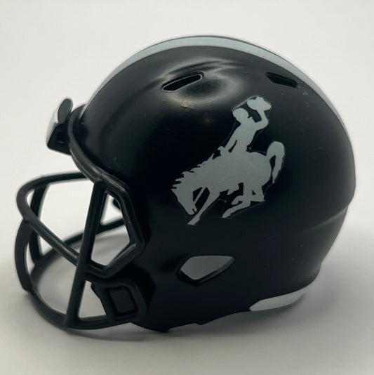 Custom Wyoming Cowboys Pocket Pro Helmet Black Mountain West