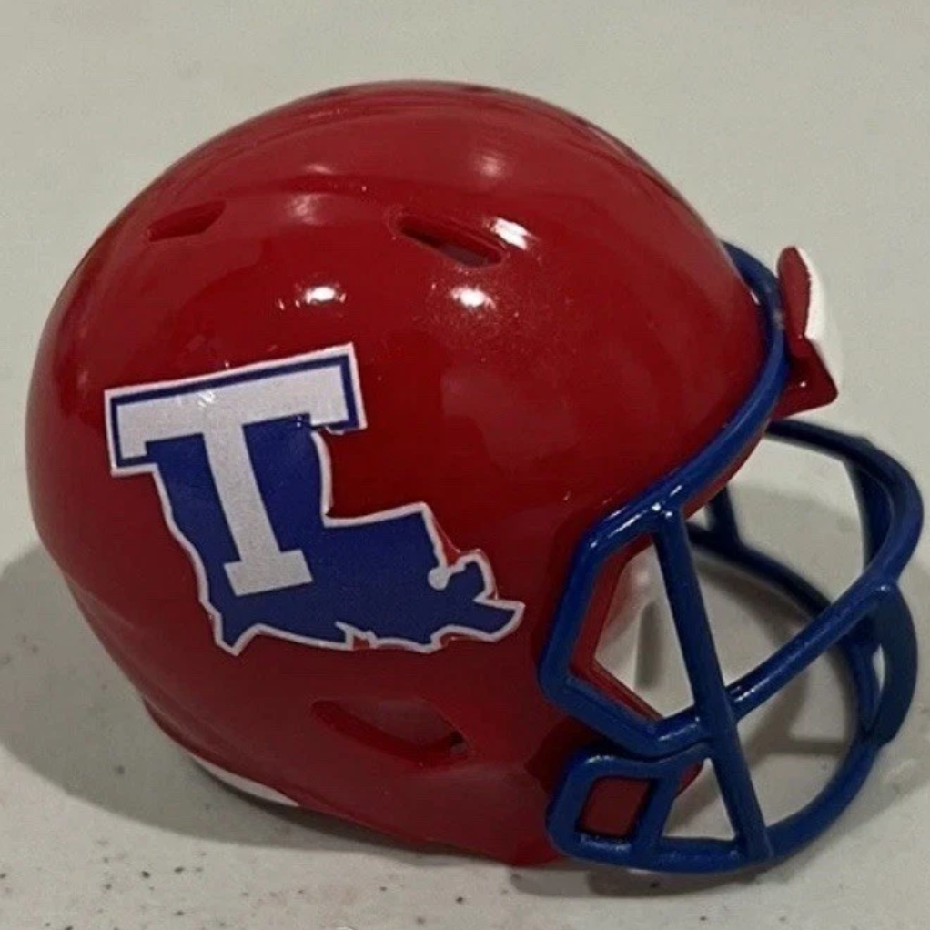 Custom Louisiana Tech Bulldogs Pocket Pro Helmet Red Sun Belt