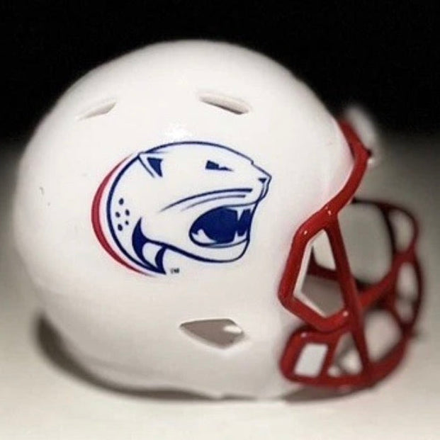 Custom South Alabama Jaguars Pocket Pro Helmet White Sun Belt