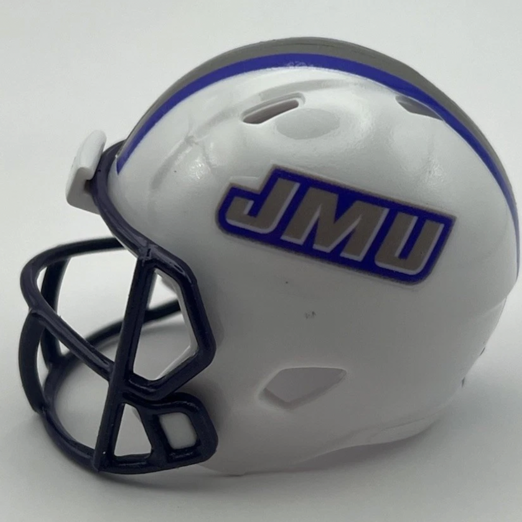 Custom JMU Dukes Pocket Pro Helmet White Sun Belt