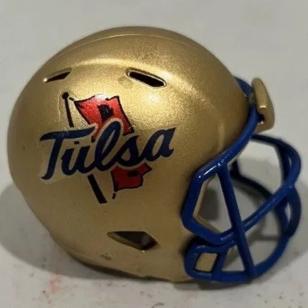 Custom Tulsa Golden Hurricanes Pocket Pro Helmet Gold American Conference