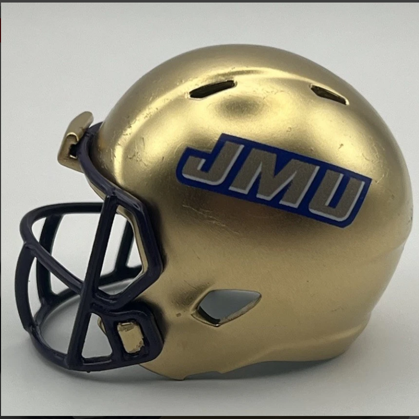 Custom JMU Dukes Pocket Pro Helmet Gold Sun Belt