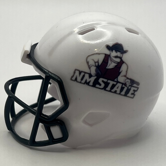 Custom New Mexico State Aggies Pocket Pro Helmet White Conference USA