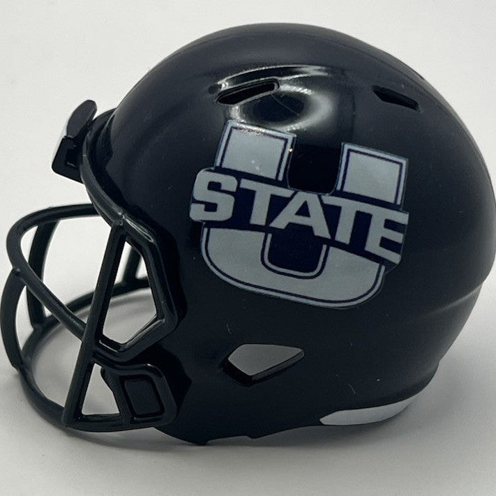 Custom Utah State Aggies Pocket Pro Helmet Navy Blue Pac-12