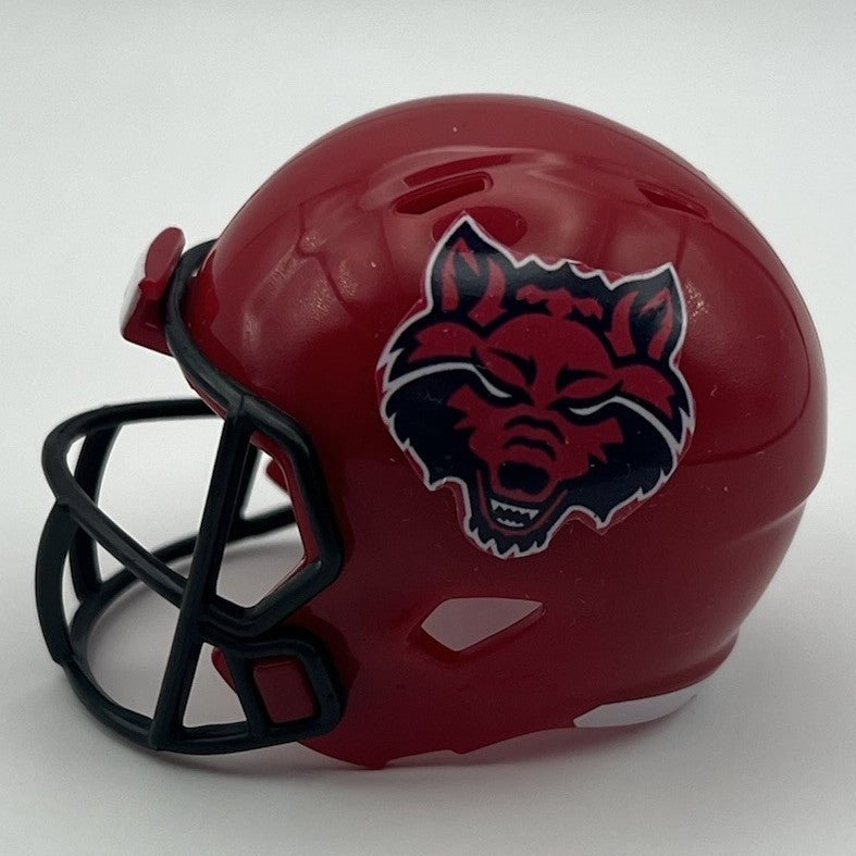 Custom Arkansas State Red Wolves Pocket Pro Helmet Red Sun Belt