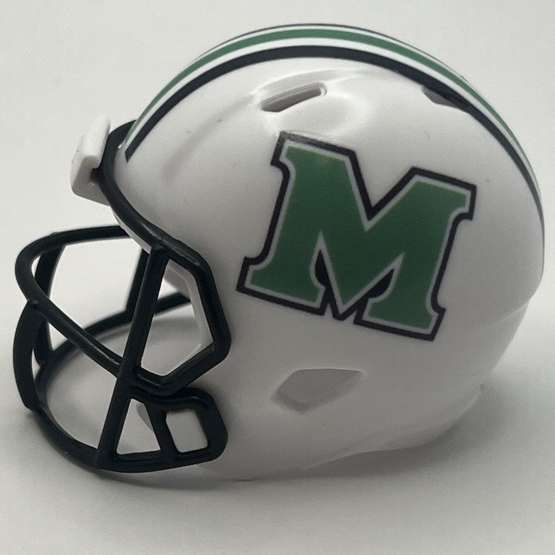 Custom Marshall Thundering Herd Pocket Pro Helmet White Sun Belt