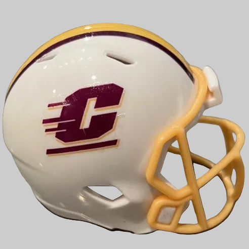Custom Central Michigan Chippewas Pocket Pro Helmet White MAC
