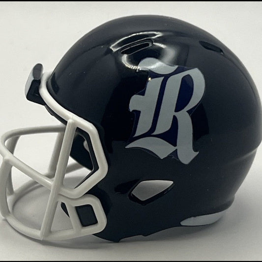 Custom Rice Owls Pocket Pro Helmet Navy Blue American Conference White Facemask