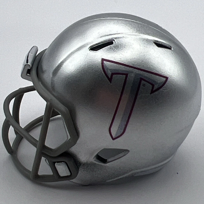 Custom Troy Trojans Pocket Pro Helmet Silver Sun Belt