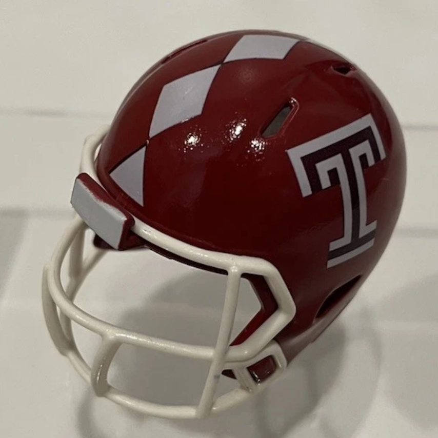 Custom Temple Owls Pocket Pro Helmet Maroon American Conference