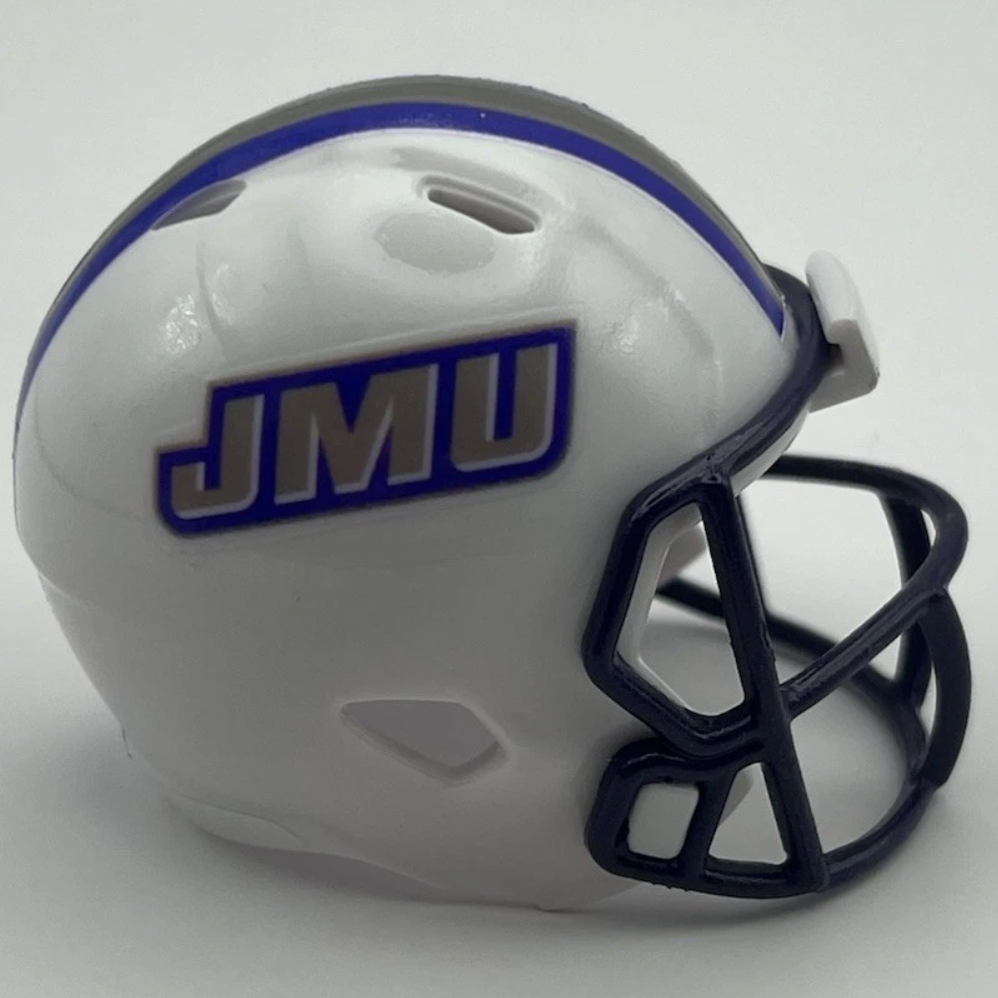 Custom JMU Dukes Pocket Pro Helmet White Sun Belt
