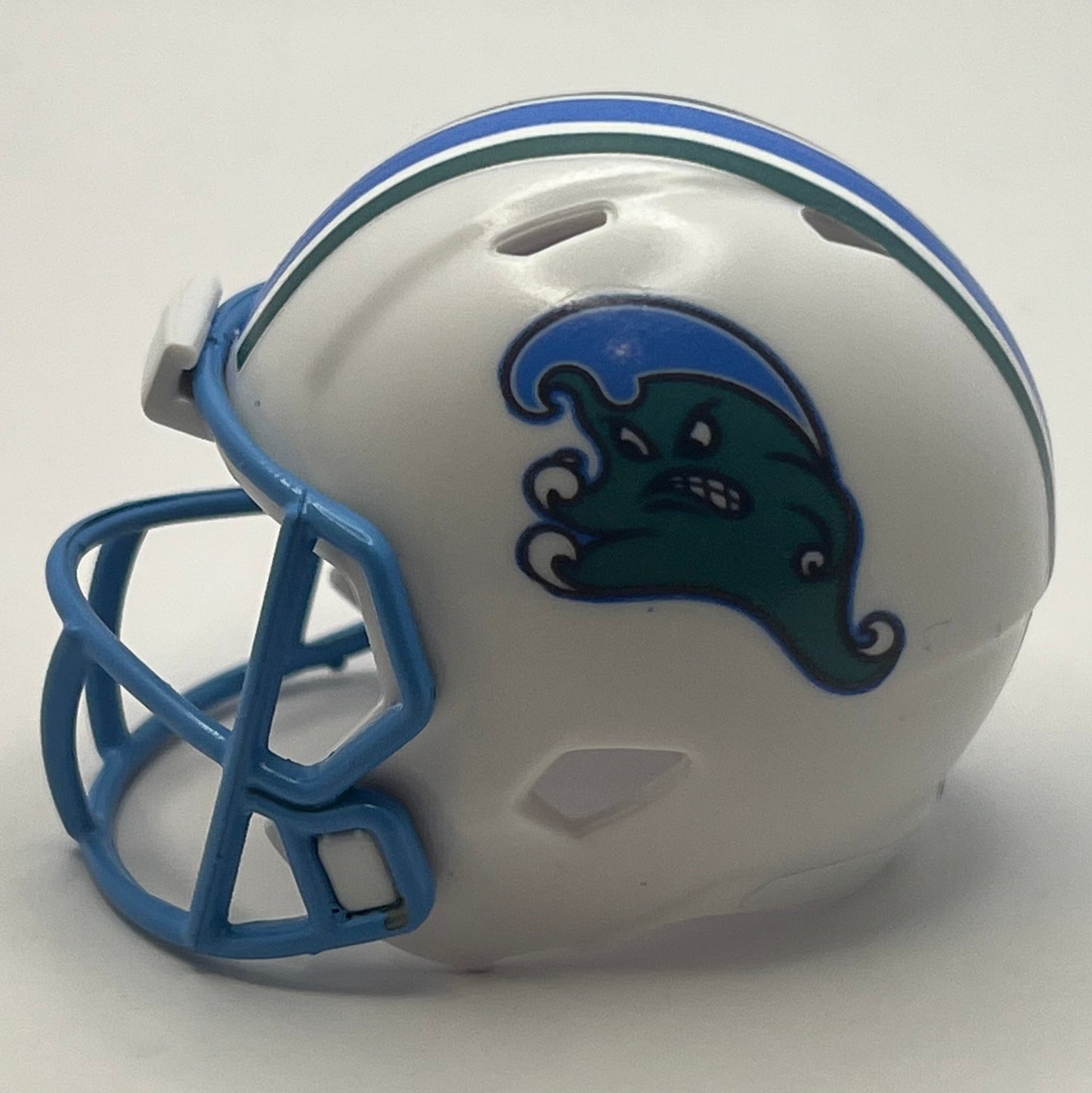 Custom Tulane Green Wave Pocket Pro Helmet White American Conference