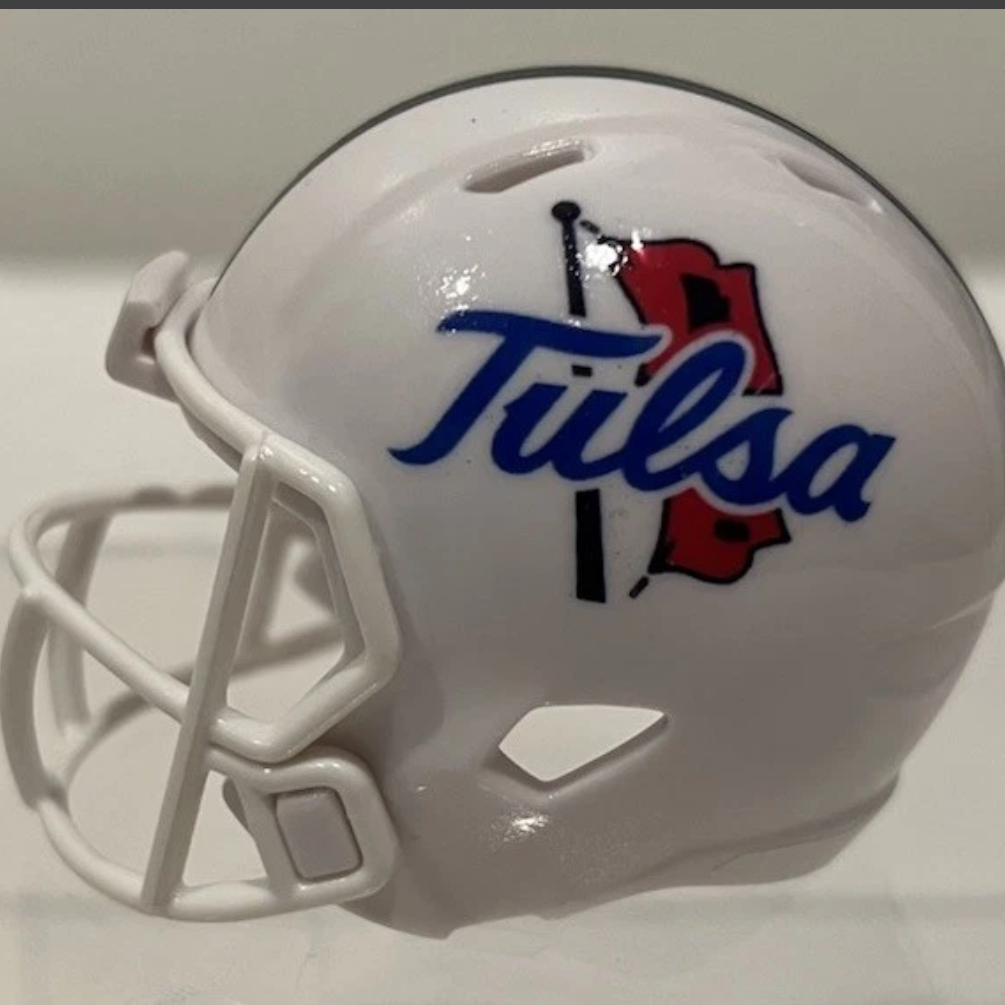 Custom Tulsa Golden Hurricanes Pocket Pro Helmet White American Conference
