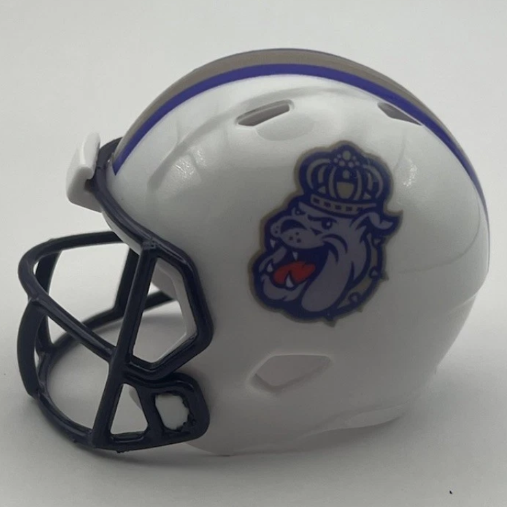 Custom JMU Dukes Pocket Pro Helmet White Sun Belt