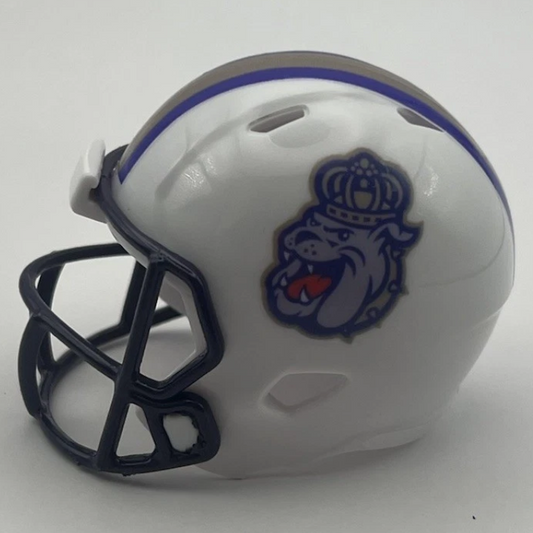 Custom JMU Dukes Pocket Pro Helmet White Sun Belt