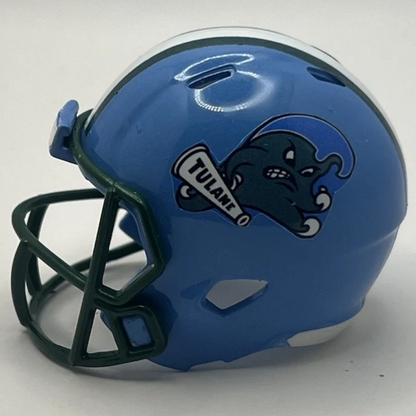 Custom Tulane Green Wave Pocket Pro Helmet Baby Blue American Conference