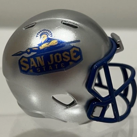 Custom San Jose State Spartans Pocket Pro Helmet Silver Mountain West