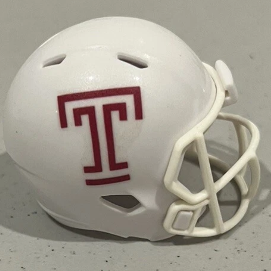 Custom Temple Owls Pocket Pro Helmet White American Conference