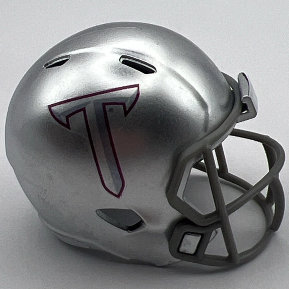 Custom Troy Trojans Pocket Pro Helmet Silver Sun Belt