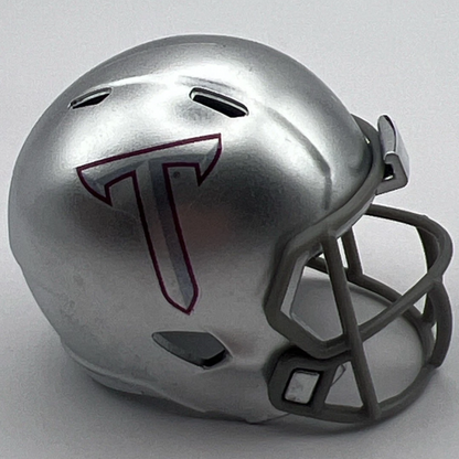 Custom Troy Trojans Pocket Pro Helmet Silver Sun Belt