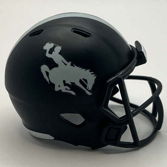 Custom Wyoming Cowboys Pocket Pro Helmet Black Mountain West