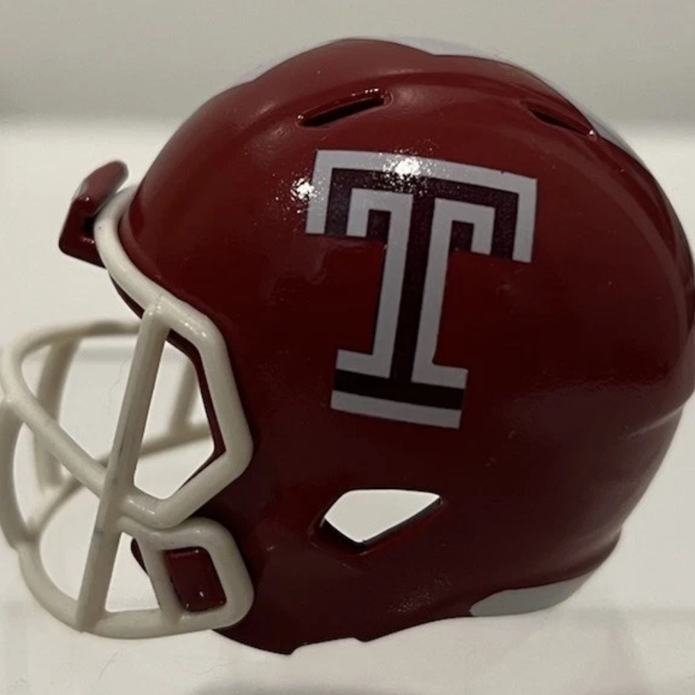 Custom Temple Owls Pocket Pro Helmet Maroon American Conference