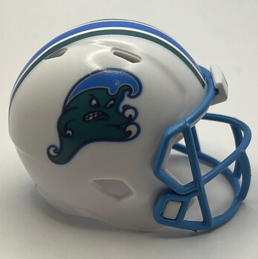 Custom Tulane Green Wave Pocket Pro Helmet White American Conference