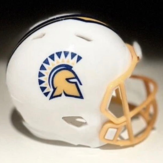 Custom San Jose State Spartans Pocket Pro Helmet White Mountain West