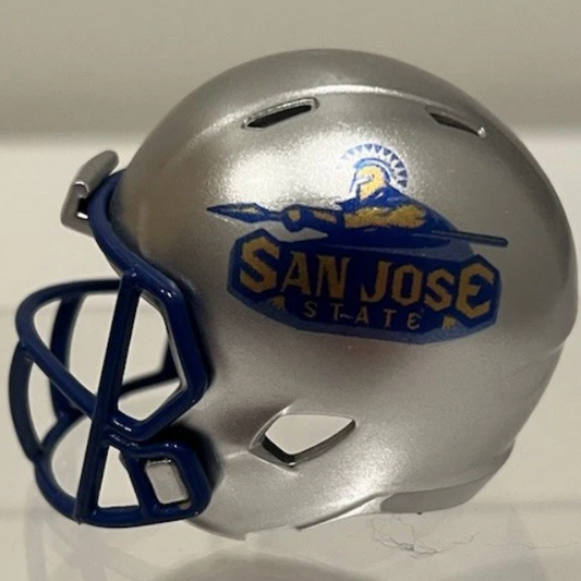 Custom San Jose State Spartans Pocket Pro Helmet Silver Mountain West