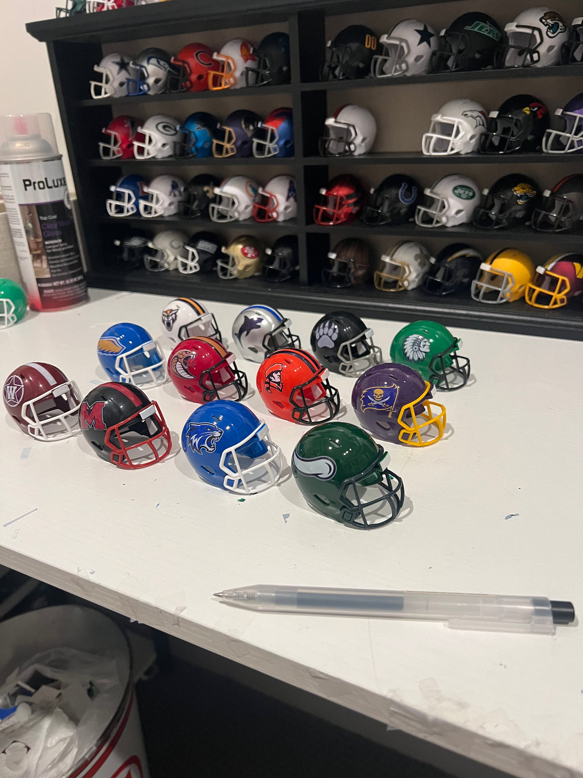 Custom lot of 12 helmets fantasy league