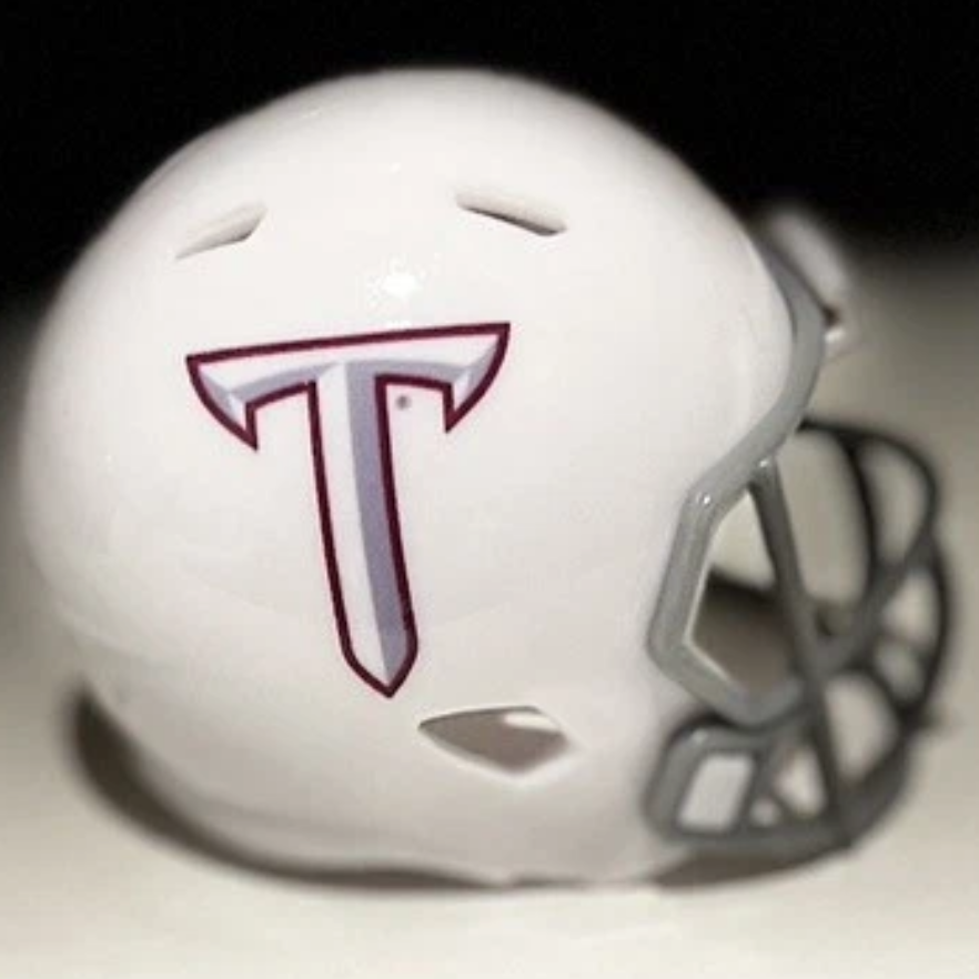 Custom Troy Trojans Pocket Pro Helmet White Sun Belt