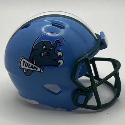 Custom Tulane Green Wave Pocket Pro Helmet Baby Blue American Conference