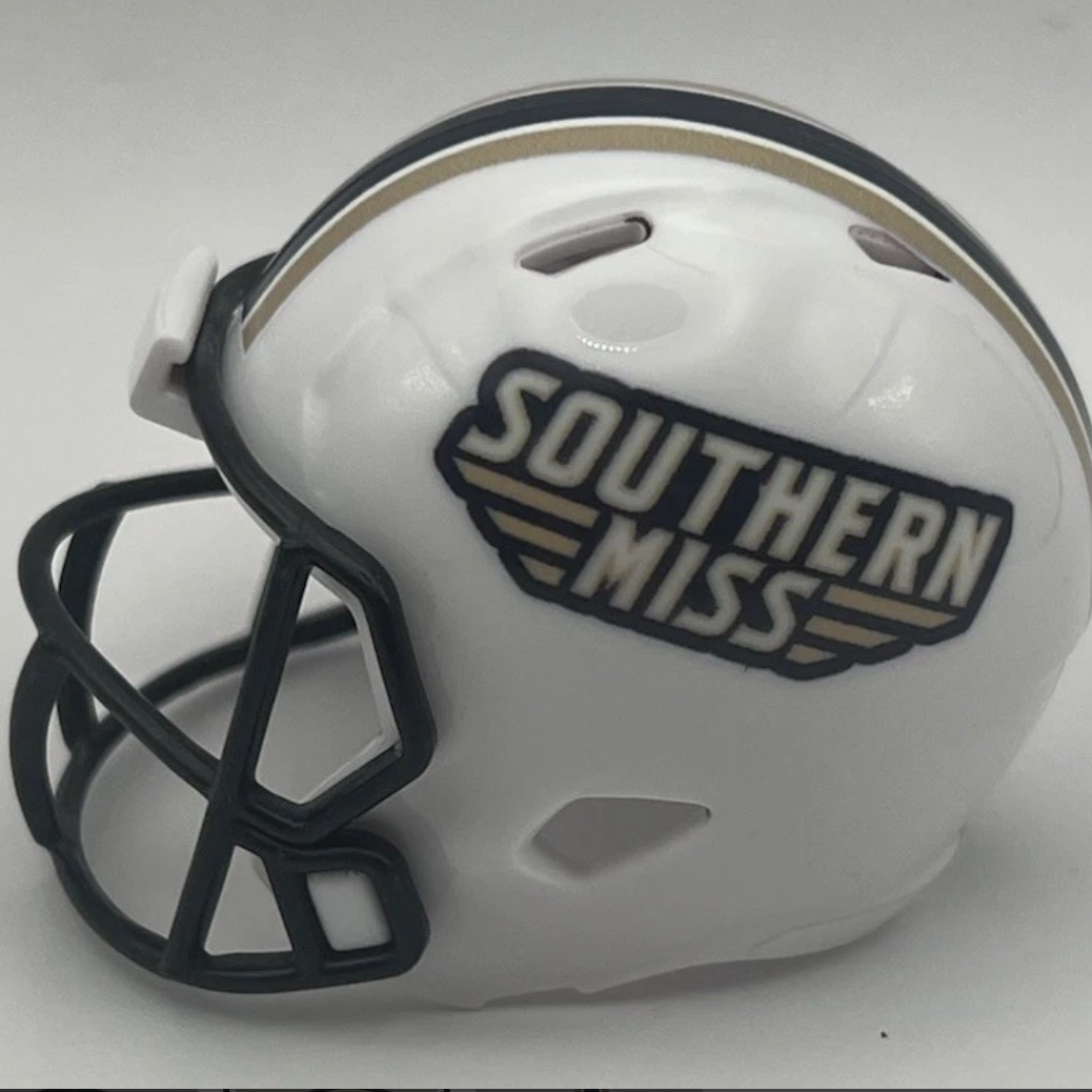 Custom Southern Miss Golden Eagles Pocket Pro Helmet White Sun Belt