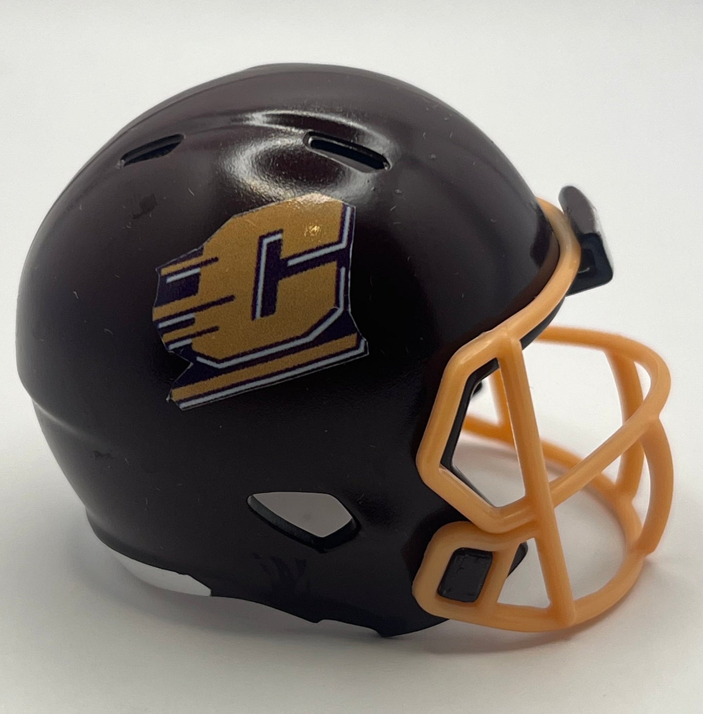 Custom Central Michigan Chippewas Pocket Pro Helmet Brown MAC