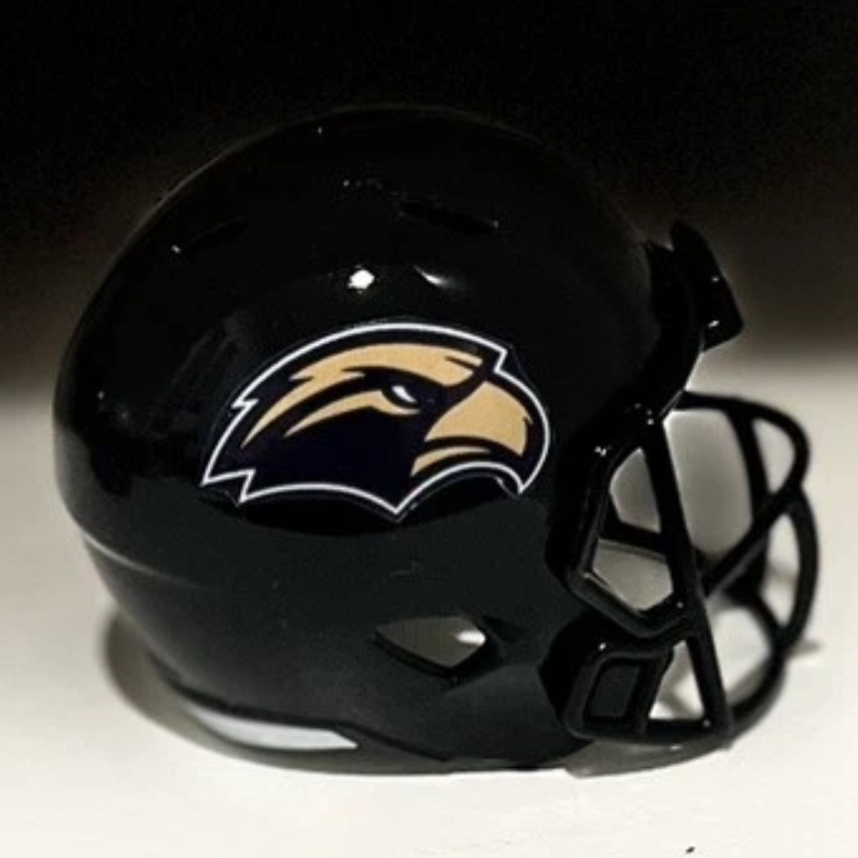 Custom Southern Miss Golden Eagles Pocket Pro Helmet Black Sun Belt