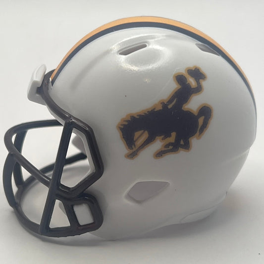 Custom Wyoming Cowboys Pocket Pro Helmet White Mountain West