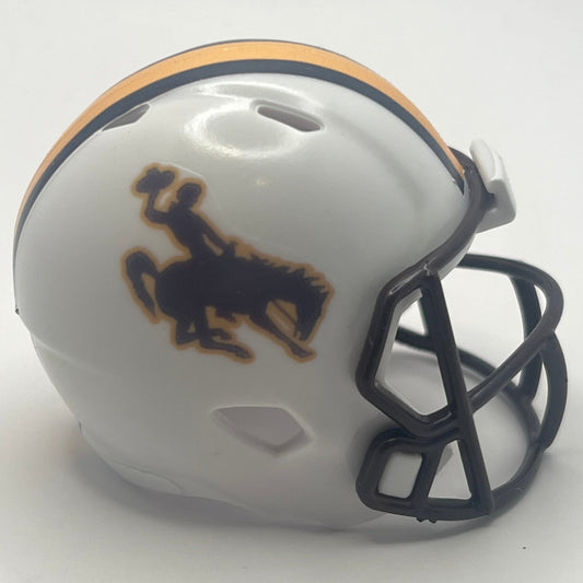 Custom Wyoming Cowboys Pocket Pro Helmet White Mountain West