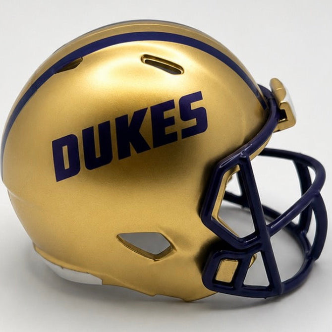 Custom JMU Dukes Pocket Pro Helmet Gold Sun Belt