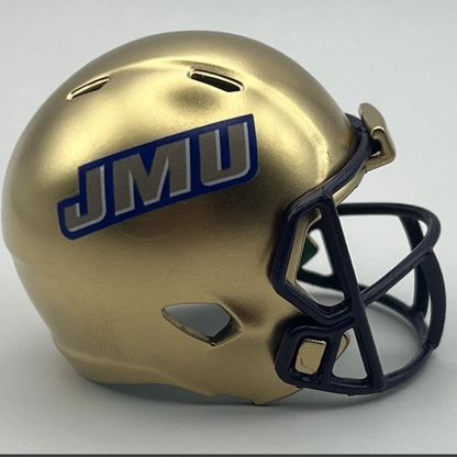 Custom JMU Dukes Pocket Pro Helmet Gold Sun Belt