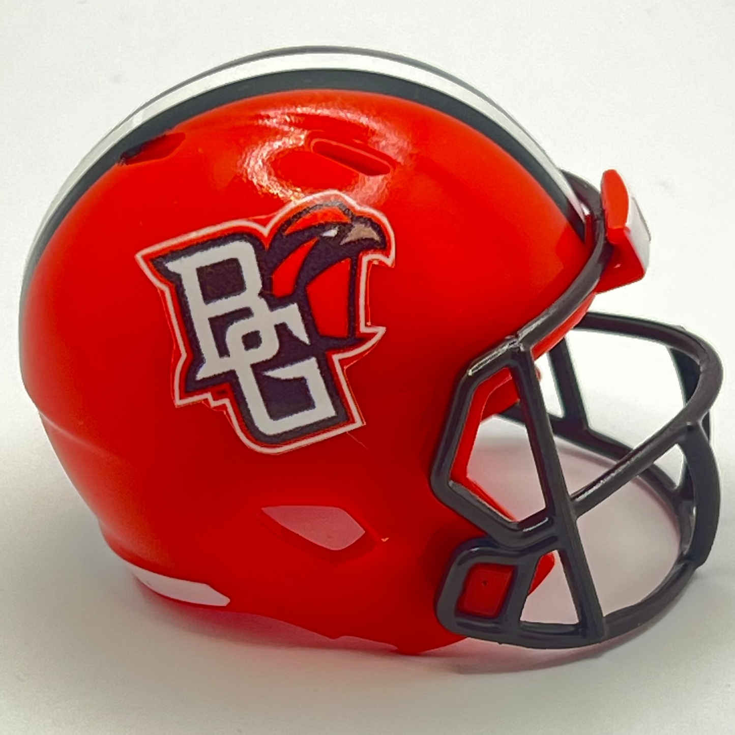 Custom Bowling Green Falcons Pocket Pro Helmet Orange MAC Stripe Brown Facemask