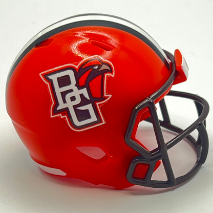 Custom Bowling Green Falcons Pocket Pro Helmet Orange MAC Stripe Brown Facemask