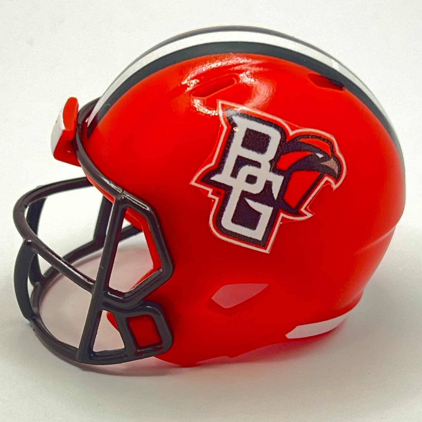 Custom Bowling Green Falcons Pocket Pro Helmet Orange MAC Stripe Brown Facemask