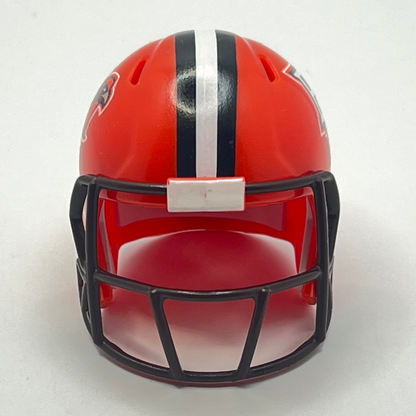 Custom Bowling Green Falcons Pocket Pro Helmet Orange MAC Stripe Brown Facemask