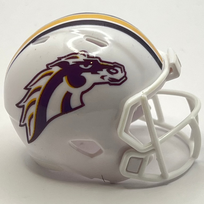 Custom Western Michigan Broncos Pocket Pro Helmet White MAC White Facemask