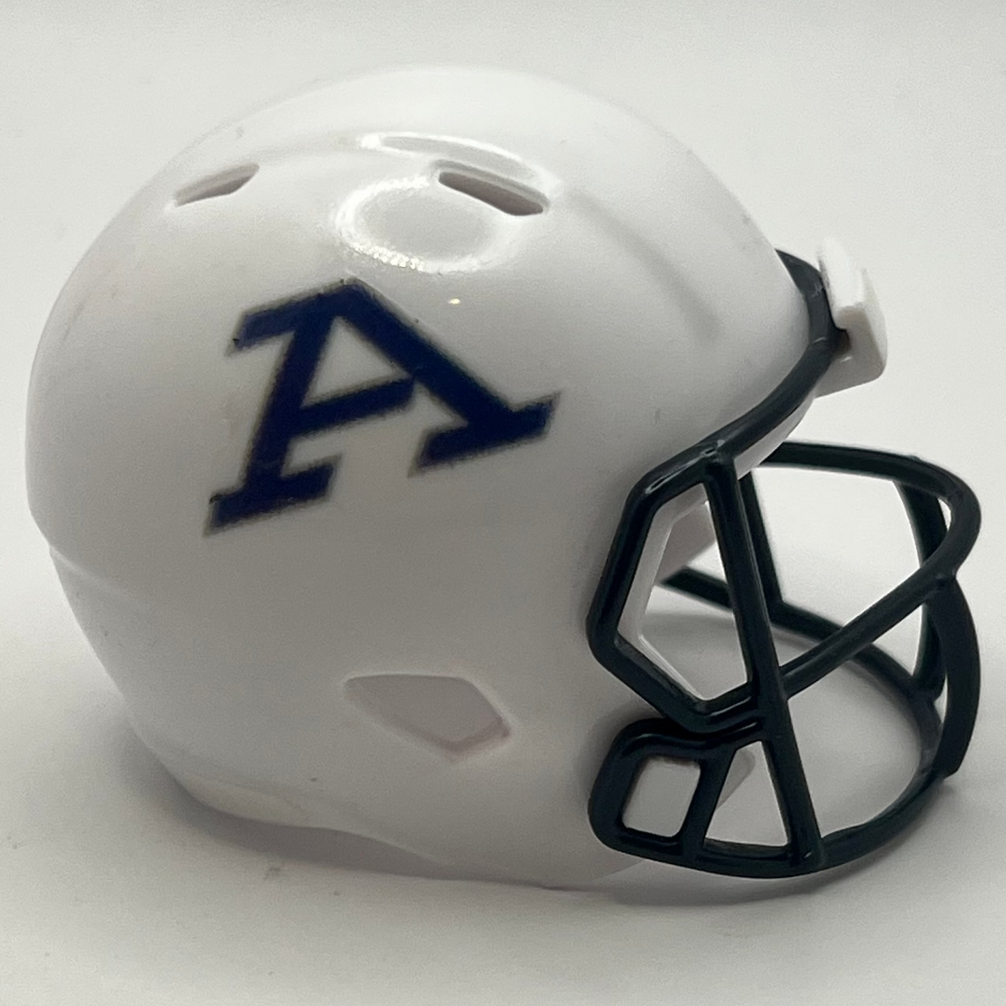 Custom Akron Zips Pocket Pro Helmet White MAC Navy Blue Facemask