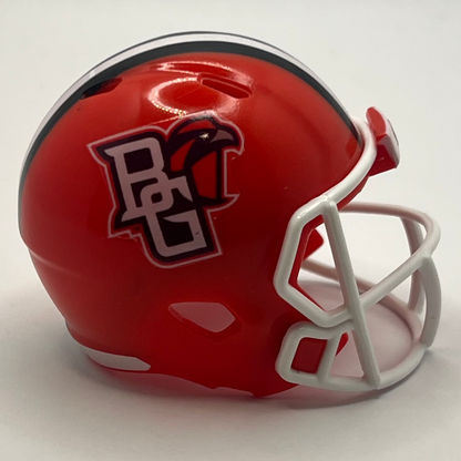 Custom Bowling Green Falcons Pocket Pro Helmet Orange MAC Stripe White Facemask