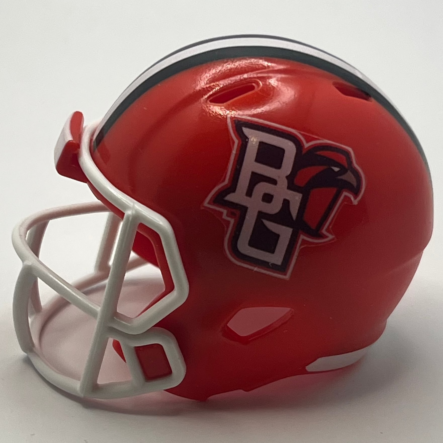 Custom Bowling Green Falcons Pocket Pro Helmet Orange MAC Stripe White Facemask
