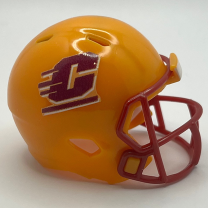 Custom Central Michigan Chippewas Pocket Pro Helmet Yellow MAC