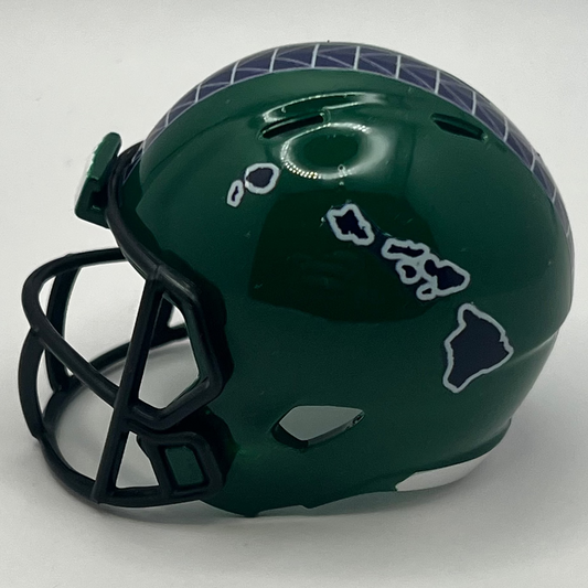 Custom Hawaii Rainbow Warriors Pocket Pro Helmet Dark Green Mountain West